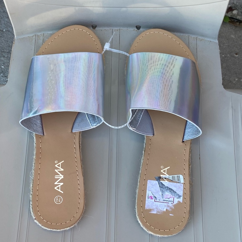 Silver sandals in size 7 , new